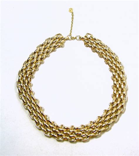 vintage dior necklace gold|vintage christian dior necklaces.